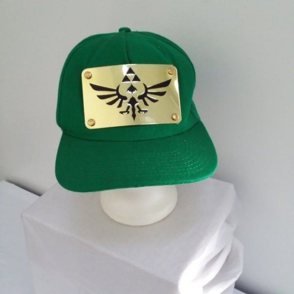 Adult Zelda CAP Green Snapback Costume Nintendo Hat w/ Metal Plate Anime